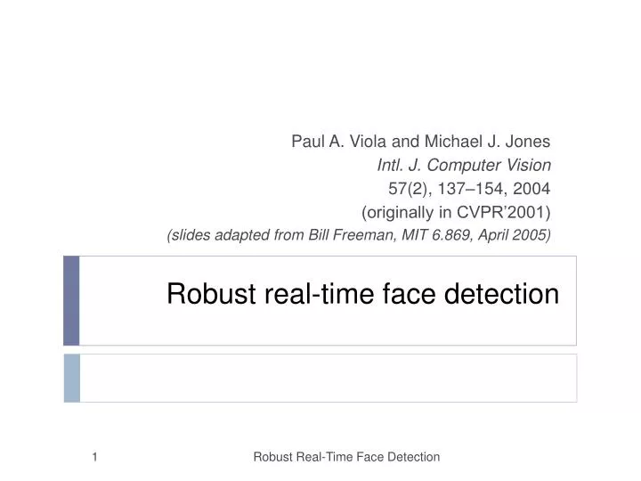 robust real time face detection
