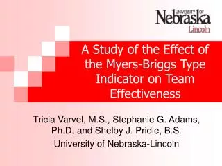 A Study of the Effect of the Myers-Briggs Type Indicator on Team Effectiveness