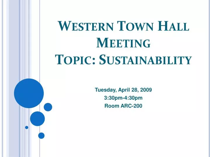 western town hall meeting topic sustainability