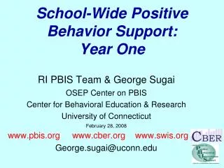 School-Wide Positive Behavior Support: Year One