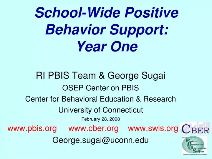 school wide positive behavior support year one