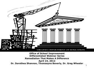 Office of School Improvement Differentiated Webinar Series Remediation That Makes A Difference April 24, 2012