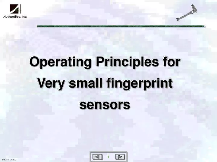 operating principles for very small fingerprint sensors