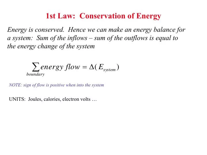 1st law conservation of energy