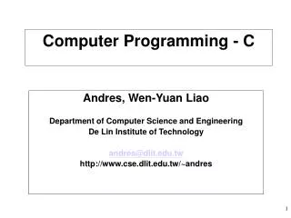 Computer Programming - C