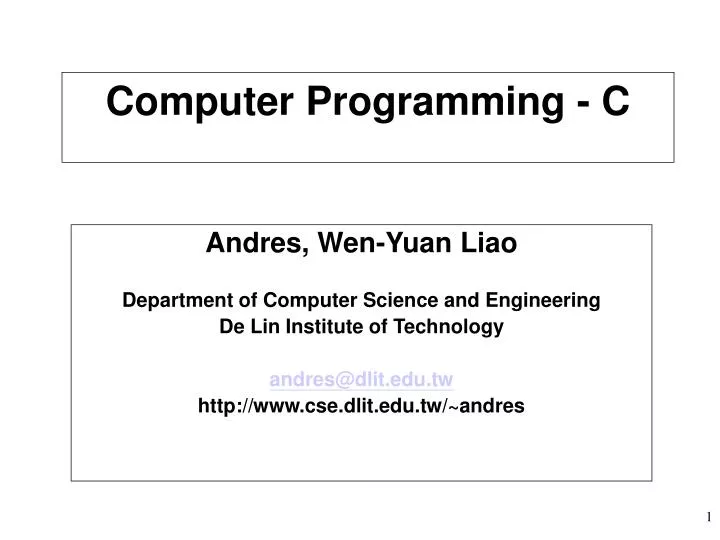 computer programming c