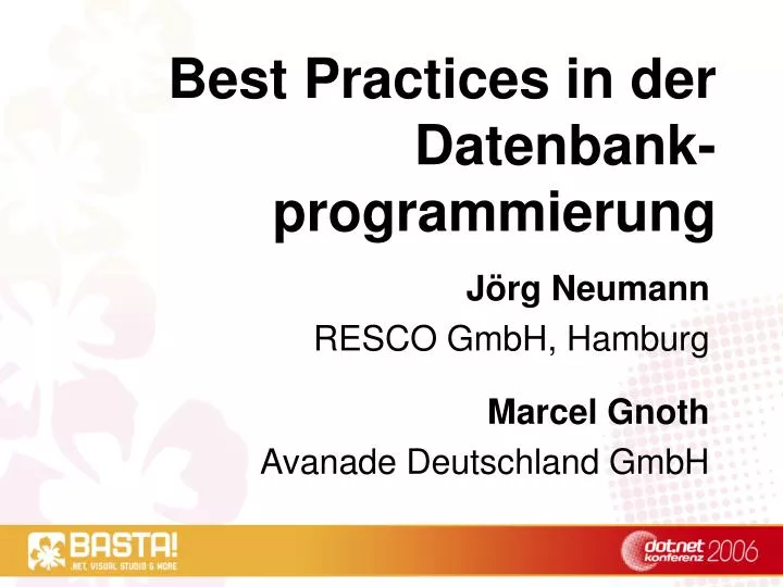 best practices in der datenbank programmierung
