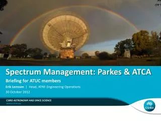 Spectrum Management: Parkes &amp; ATCA