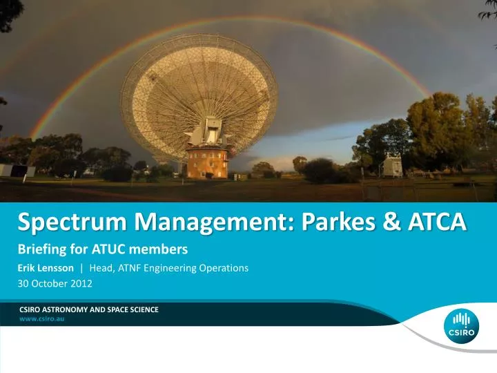 spectrum management parkes atca