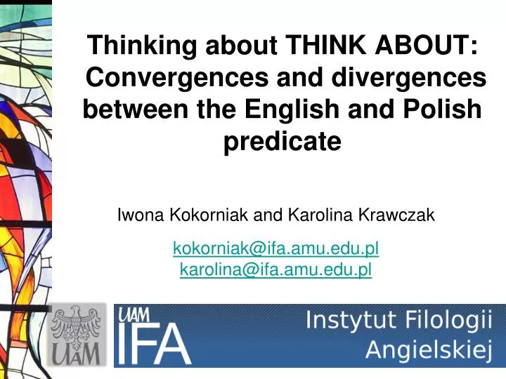 thinking about think about convergences and divergences between the english and polish predicate
