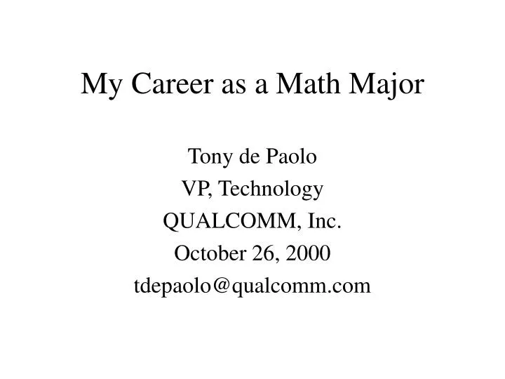 my career as a math major