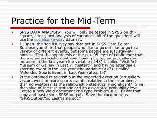 Practice for the Mid-Term