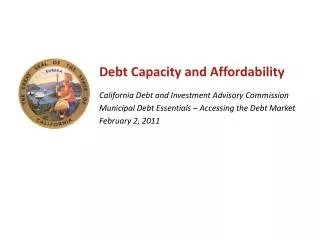 Debt Capacity and Affordability