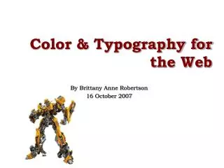 Color &amp; Typography for the Web