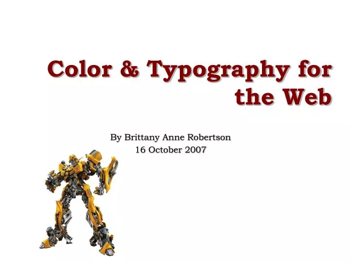 color typography for the web