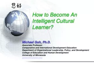How to Become An Intelligent Cultural Learner?