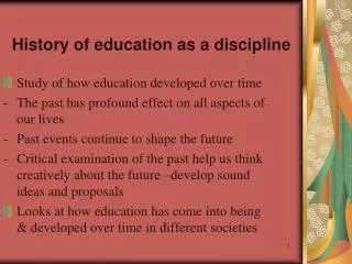 History of education as a discipline