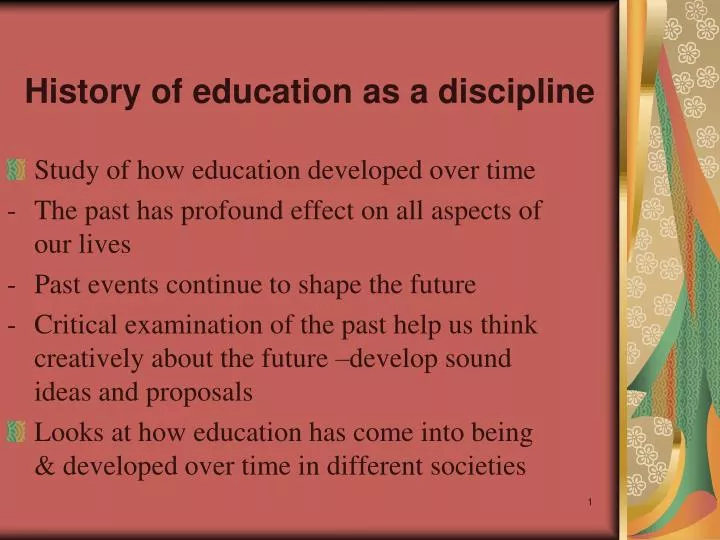 history of education as a discipline
