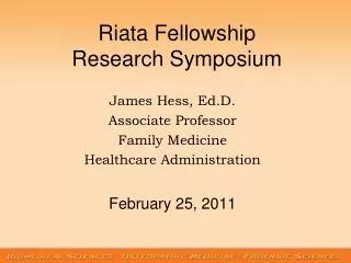 Riata Fellowship Research Symposium