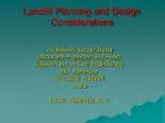 Landfill Planning and Design Considerations - slide 1