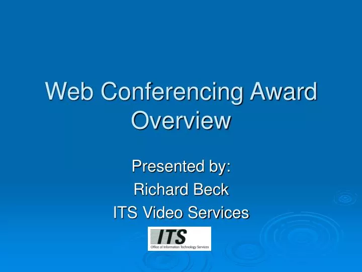 web conferencing award overview