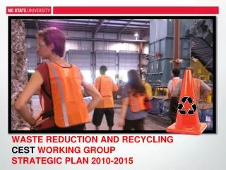 WASTE REDUCTION AND RECYCLING CEST WORKING GROUP STRATEGIC PLAN 2010-2015