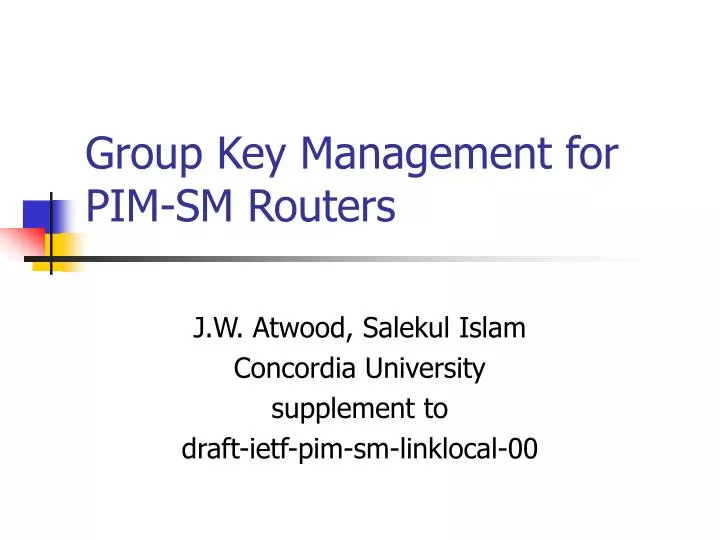 group key management for pim sm routers