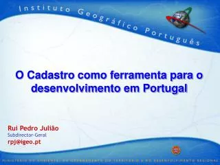 O Cadastro como ferramenta para o desenvolvimento em Portugal