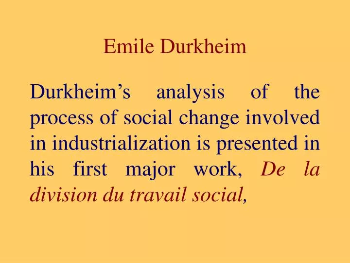 emile durkheim