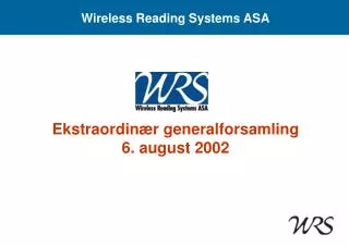 Wireless Reading Systems ASA