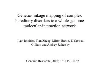 Genetic-linkage mapping of complex hereditary disorders to a whole-genome molecular-interaction network
