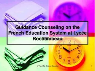 Guidance Counseling on the French Education System at Lycée Rochambeau