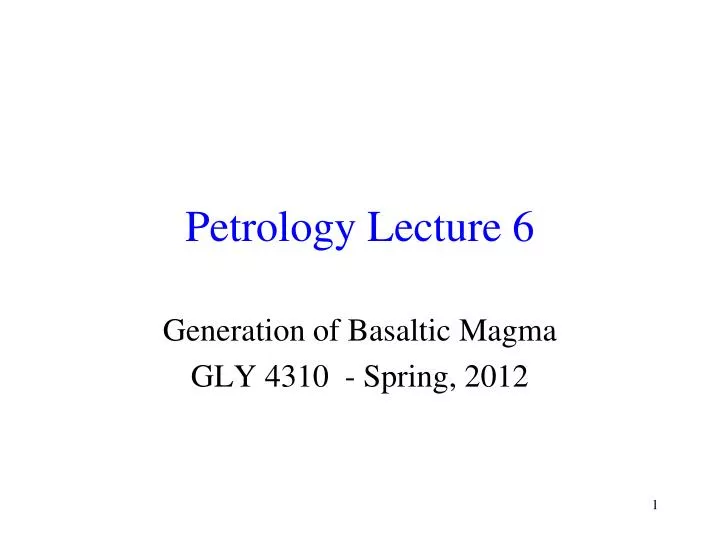 petrology lecture 6
