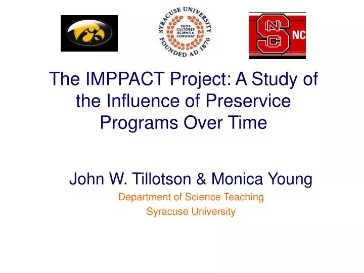the imppact project a study of the influence of preservice programs over time