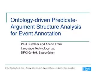Ontology-driven Predicate-Argument Structure Analysis for Event Annotation