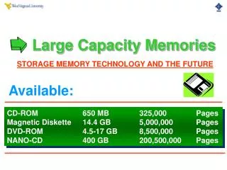 STORAGE MEMORY TECHNOLOGY AND THE FUTURE