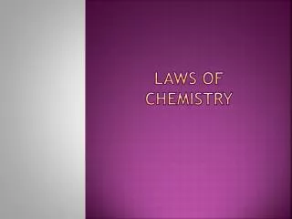 Laws of ChemIstry
