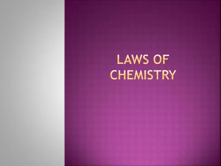 laws of chemistry