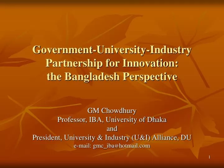 government university industry partnership for innovation the bangladesh perspective