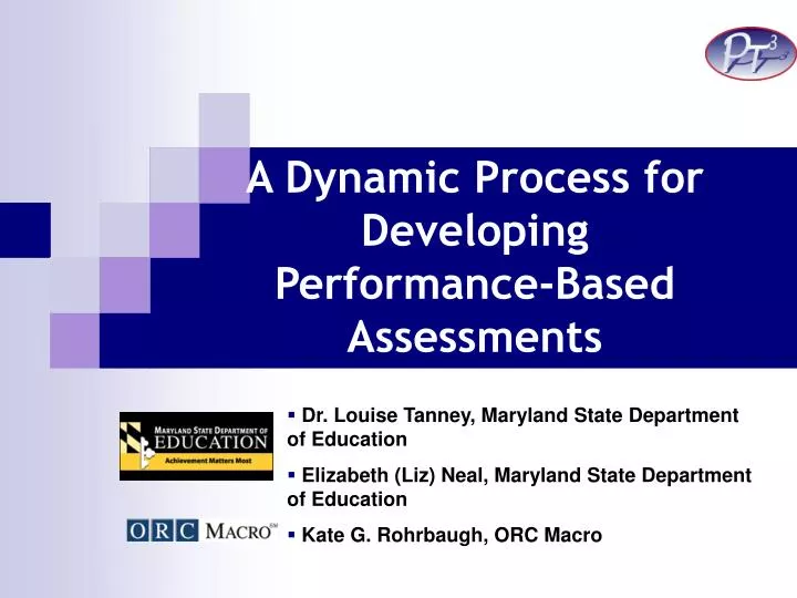 a dynamic process for developing performance based assessments