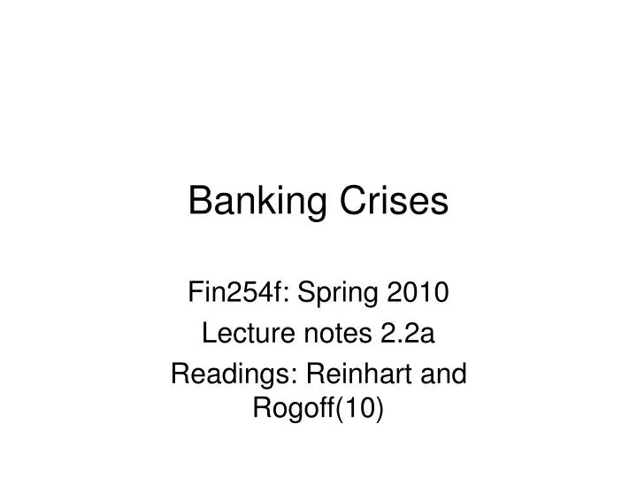 banking crises