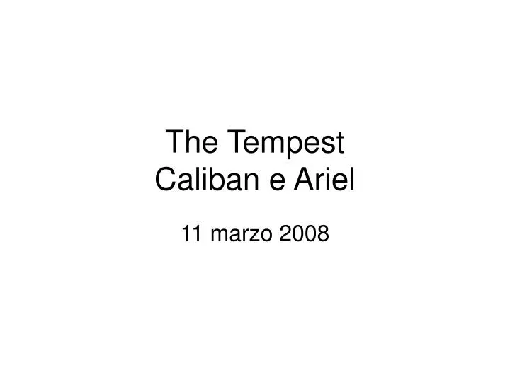 the tempest caliban e ariel