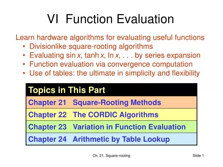 vi function evaluation