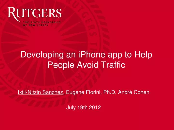 developing an iphone app to help people avoid traffic