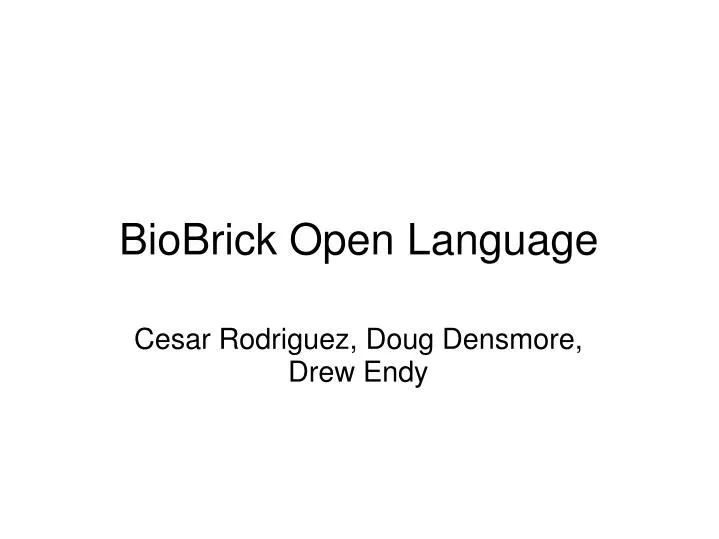 biobrick open language