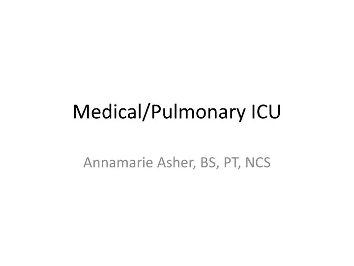 medical pulmonary icu