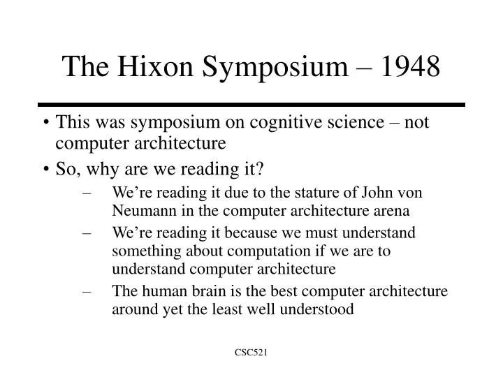 the hixon symposium 1948