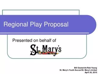 Regional Play Proposal