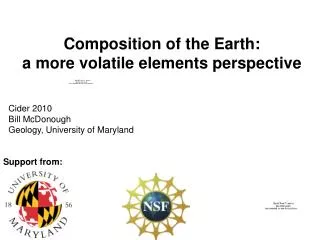 Composition of the Earth: a more volatile elements perspective