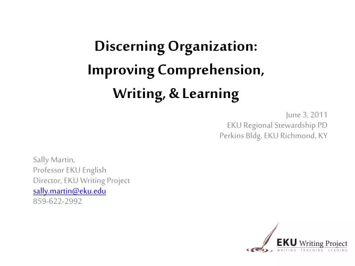 discerning organization improving comprehension writing learning